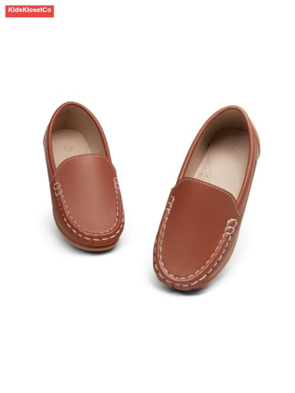 Boys Slip On Loafers Faux Leather Mocc School Walking Shoes